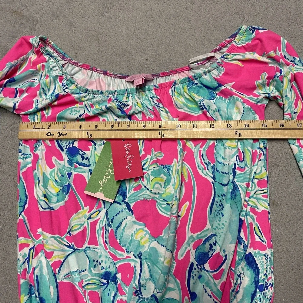 Lilly Pulitzer Lana Skort Romper XS Raz Berry Lobsters In Love NEW - Picture 8 of 9